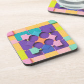 幾何カラフルパターンデザイン鮮やか形状 コースター (左側)