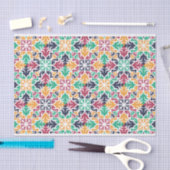 幾何カラフルパターン分離 薄葉紙 (クラフト)