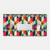 幾何カラフルパターン寸法レトロ デスクマット (キーボード&マウス)