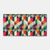 幾何カラフルパターン寸法レトロ デスクマット (正面)