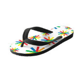 幾何カラフルパターン幾何学図形 キッズビーチサンダル (アングル)