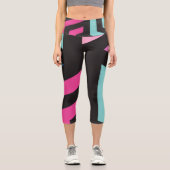 幾何カラフルパターン カプリレギンス (正面)