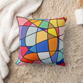 幾何カラフルパターン クッション