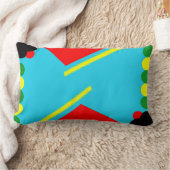 幾何カラフルパターン ランバークッション (ブランケット)