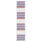 幾何カラフルフォークアートデザイン(花あり) ショートテーブルランナー (正面)