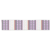 幾何カラフルフォークアートデザイン(花あり) ショートテーブルランナー (横)