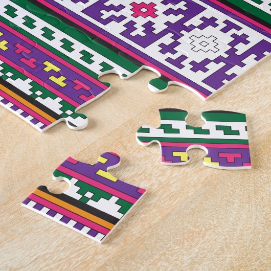 幾何カラフルフォークアートデザイン(花あり) ジグソーパズル (側面)