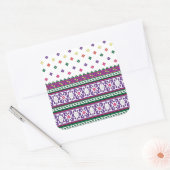 幾何カラフルフォークアートデザイン（花あり） スクエアシール (封筒)