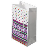 幾何カラフルフォークアートデザイン（花あり） スモールペーパーバッグ (裏面アングル)