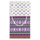 幾何カラフルフォークアートデザイン（花あり） スモールペーパーバッグ (正面)