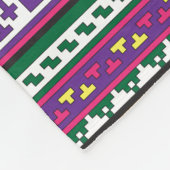 幾何カラフルフォークアートデザイン(花あり) フリースブランケット (角)