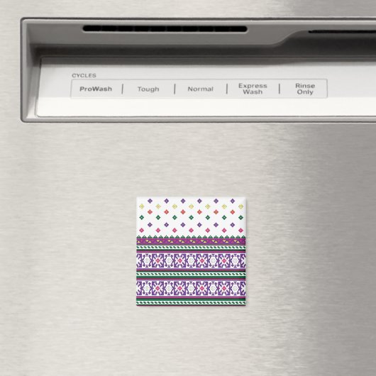 幾何カラフルフォークアートデザイン(花あり) マグネット (インサイチュ (食洗機))