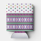 幾何カラフルフォークアートデザイン（花あり） 缶クーラー (裏面)