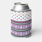 幾何カラフルフォークアートデザイン（花あり） 缶クーラー (缶裏面)