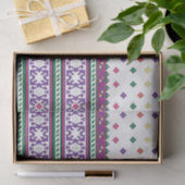 幾何カラフルフォークアートデザイン(花あり) 薄葉紙 (ギフト)