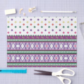 幾何カラフルフォークアートデザイン(花あり) 薄葉紙 (クラフト)