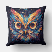 幾何カラフルフクロウ顔 クッション (裏面)