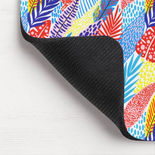 幾何カラフルボホトロピカルジャングルフローラ マウスパッド (コーナー)