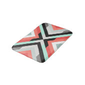 幾何カラフルミントサンゴ装飾デザイン バスマット (アングル)