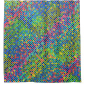 幾何カラフルモザイクパターン3 シャワーカーテン (正面)