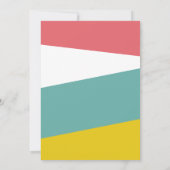 幾何カラフルモダンカップルの赤ちゃんシャワー 招待状 (裏面)