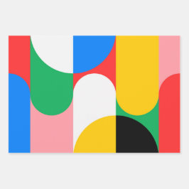 幾何カラフルモダンシックカッコいい3 – ピース ラッピングペーパーシート