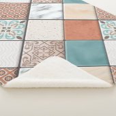 幾何カラフルモダンタイルのテクスチャパターン シェルパブランケット (3/4)