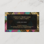 幾何カラフルモダンパターン金ゴールドゼブラ印刷 名刺 (裏面)