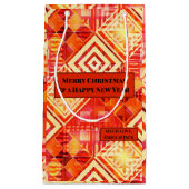 幾何カラフルモダンフェスティバルデザイン スモールペーパーバッグ (正面)