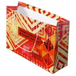 幾何カラフルモダンフェスティバルデザイン ラージペーパーバッグ