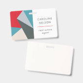 幾何カラフルモダン実在領 バッジ (表裏)