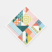 幾何カラフルモダン抽象芸術パターン スタンダードランチョンナプキン (角)