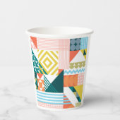 幾何カラフルモダン抽象芸術パターン 紙コップ (正面)
