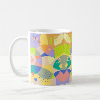 幾何カラフルモダン抽象芸術マググ コーヒーマグカップ