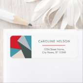 幾何カラフルモダン抽象芸術住所 シール (インサイチュ)