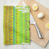 幾何カラフルモチーフプリント キッチンタオル (四つ折り)