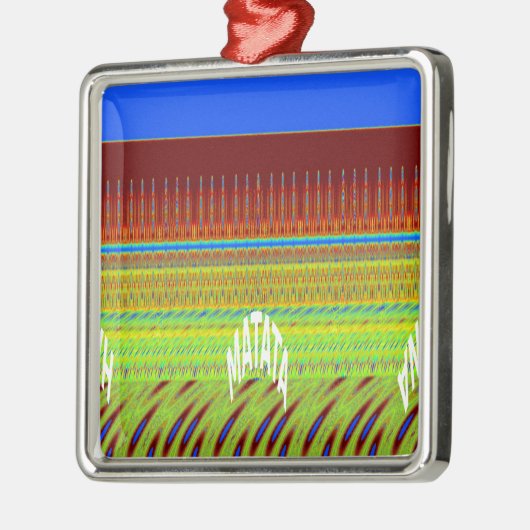 幾何カラフルモチーフプリント メタルオーナメント (左)