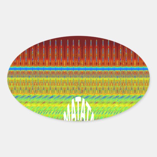 幾何カラフルモチーフプリント 楕円形シール (正面)