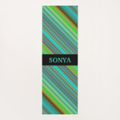 幾何カラフルモノグラムののストライプ ヨガマット (裏面)