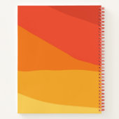 幾何カラフルレトロサニーオレンジストライプ色 ノートブック (裏面)