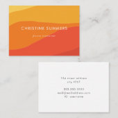 幾何カラフルレトロサニーオレンジストライプ色 名刺 (正面/裏面)