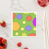 幾何カラフルレトロファンキー円ナプキン スタンダードカクテルナプキン (インサイチュ)