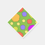 幾何カラフルレトロファンキー円ナプキン スタンダードカクテルナプキン (角)