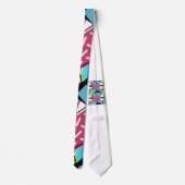 幾何カラフルレトロ80sメンフィスデザイン ネクタイ (裏面)
