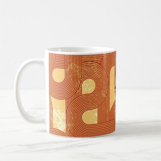 幾何カラフルヴィンテージ抽象芸術。 コーヒーマグカップ (左)