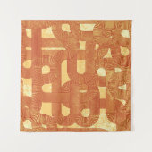 幾何カラフルヴィンテージ抽象芸術。 タペストリー (正面)