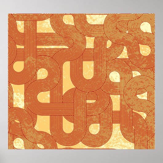 幾何カラフルヴィンテージ抽象芸術。 ポスター (正面)