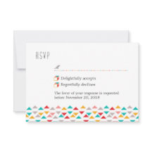 幾何カラフル三角ハートRSVP