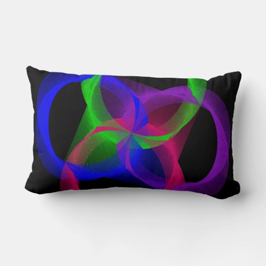 幾何カラフル円ブレンド装飾用クッション ランバークッション (裏面)