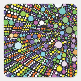 幾何カラフル円 スクエアシール